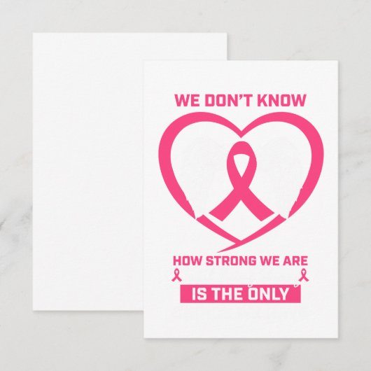 Mam Zuster Daughter Pink Ribbon Borstkanker RSVP Kaartje (Voorkant / Achterkant)