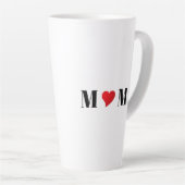 Mam zwart wit rood hart moderne typografie schatti latte mok (Rechterhoek)