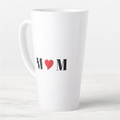 Mam zwart wit rood hart moderne typografie schatti latte mok (Linkerhoek)