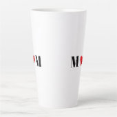 Mam zwart wit rood hart moderne typografie schatti latte mok (Voorkant)