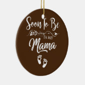 Mama 2023 Zwangerschap Aankondiging binnenkort moe Keramisch Ornament (Rechts)