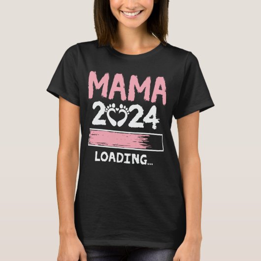 mama 2024 laden grappige toekomst nieuwe mama om t t-shirt (Voorkant)