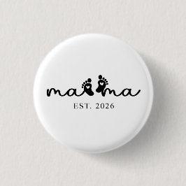 Mama 2026 | Baby Onthulling Knop  Ronde Button 3,2 Cm