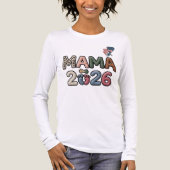 Mama 2026 Faux Baby Feet Pregnancy Reveal Tri-Blend Shirt (Voorkant volledig)