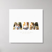 Mama 3 foto modern elegant zwart crème moederdag canvas afdruk (Voorkant)