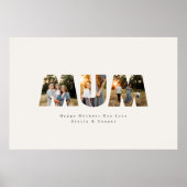 Mama 3 foto modern elegant zwart crème moederdag poster (Voorkant)