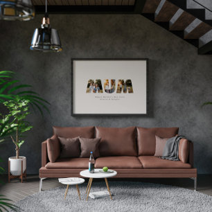 Mama 3 foto modern elegant zwart crème moederdag poster