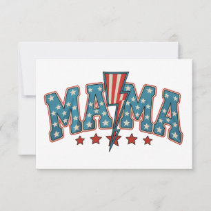 Mama 4 juli patriottische moeder bliksemschicht bedankkaart