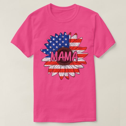 Mama 4 juli USA Sunflower Cute Mama Women Patr T-shirt (Design voorkant)