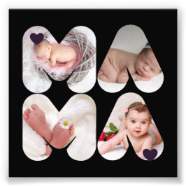 MAMA 4 x Photo Collage Gift for Mothers, mam, Foto Afdruk