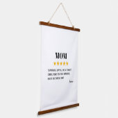 Mama 5 sterren Review | Beste moeder ooit cadeau Hangend Wandkleed (Gebogen)
