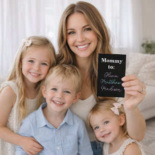 Mama aan: Roze Blauwe Kinder Namen Bellen Kaart