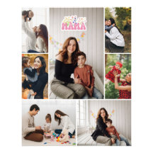Mama aangepaste fotocollage opgerekt canvasprint