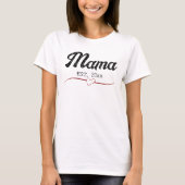 Mama, aangepaste jaartekst, hart  t-shirt (Voorkant)