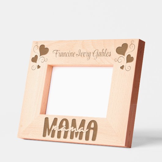 Mama aangepaste naam harten houten gegraveerde lijstjes (Links)