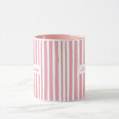 Mama | Aangepaste Roze Strepen Moeder Baby Aankond Mok (Midden)
