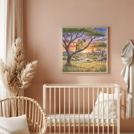 Mama Aap en Baby Nursery Poster