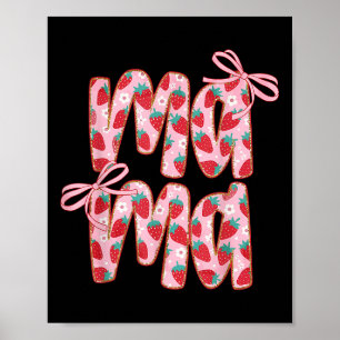 Mama Aardbei Coquette Strik Mam Happy Moederdag Poster