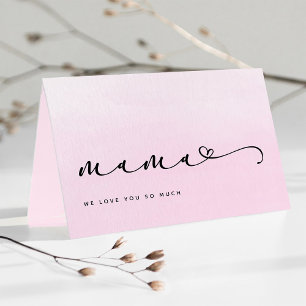 Mama   Afbeeldingsscript en -hart met foto Kaart