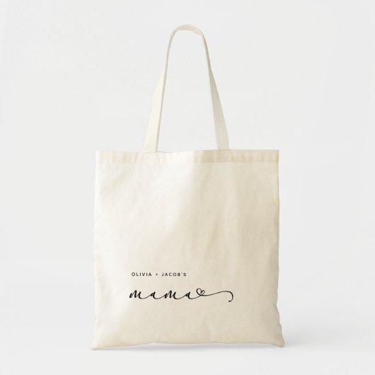 Mama | Afbeeldingsscript en -hart met Kinder namen Tote Bag (Voorkant)