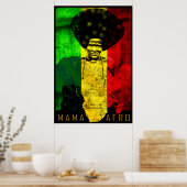 Mama Afro Africa Map Reggae Art Print (Keuken)