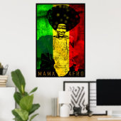 Mama Afro Africa Map Reggae Art Print (Thuiskantoor)