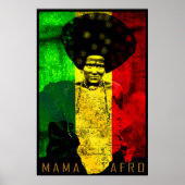 Mama Afro Africa Map Reggae Art Print (Voorkant)