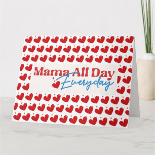 Mama All Day White Folded Wenskaart Kaart