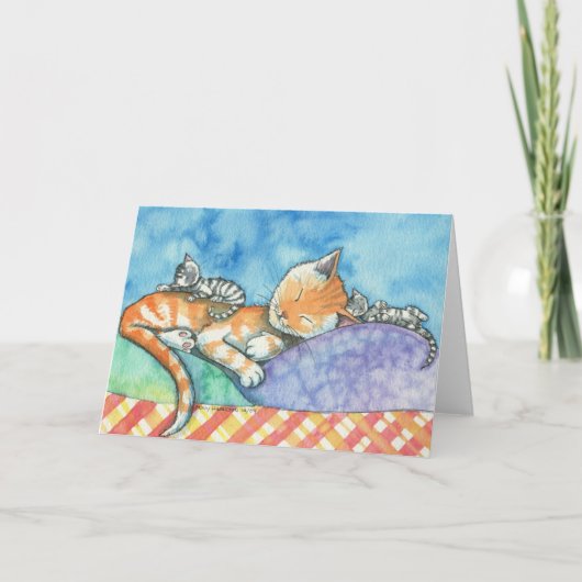 Mama and the Twins Cats Kaart beroemd gemaakt door (Voorkant)