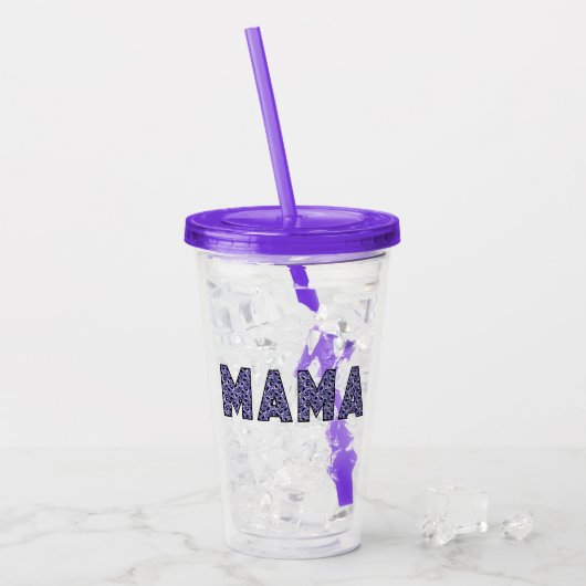 MAMA Animal Print Acryl Drinkbeker (Voorkant ijs)