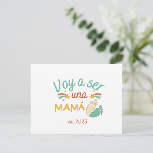 Mamá Anuncio Embarazo Día del Madre Briefkaart (Staand voorkant)