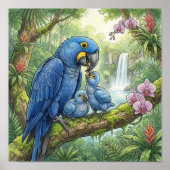 Mama Ara en Kuikens Nursery Poster (Voorkant)