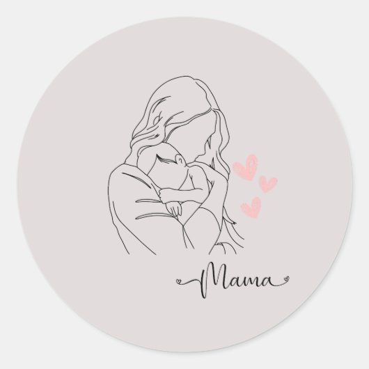 Mama - Aufkleber Ronde Sticker (Voorkant)