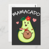 Mama Avocado Cute Moeder and Child Relatie Briefkaart (Voorkant / Achterkant)