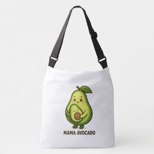 Mama Avocado met Baby – Schattige Cartoon Design Crossbody Tas
