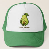 Mama Avocado met Baby – Schattige Cartoon Design Trucker Pet (Voorkant)