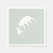 Mama Baby Beer Blauw Winter Baby shower Servet (Voorkant)
