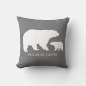 Mama Baby Beer Gray Kussen (Voorkant)