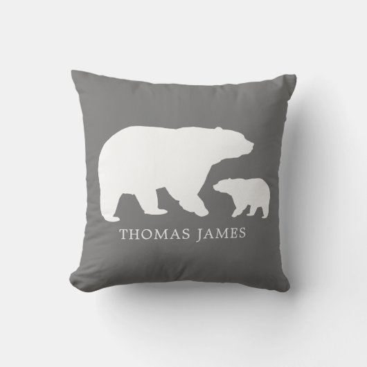 Mama Baby Beer Gray Kussen (Voorkant)