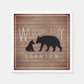 Mama + Baby Beer Hout Baby shower Servet (Voorkant)