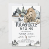 Mama & Baby Beer Woodland Baby shower Kaart (Voorkant)