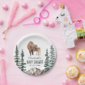 Mama Baby Bison Baby shower Papieren Bordje (Feest)