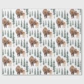 Mama Baby Bison Cadeaupapier (Vlak)