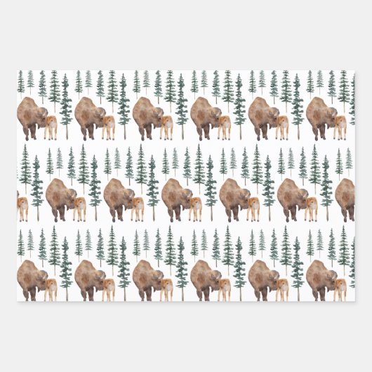 Mama Baby Bison Inpakpapier Vel (Voorkant 2)