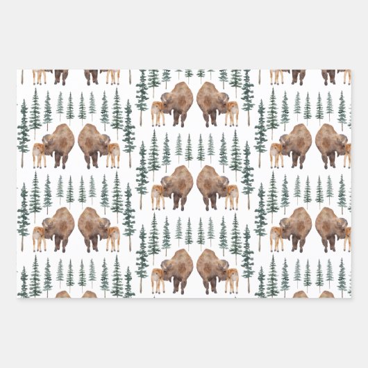 Mama Baby Bison Inpakpapier Vel (Voorkant 3)