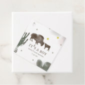 Mama Baby Buffalo Cactus Boy Baby shower Bedankjes Labels (In situ)