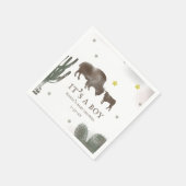 Mama Baby Buffalo Cactus Boy Baby shower Servetten (Hoek)
