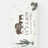 Mama Baby Buffalo Cactus Boy Baby shower Spandoek (Verticaal)