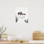 Mama Baby Buffalo Cactus Boy Baby shower Welkom Poster (Keuken)
