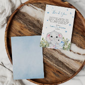 Mama Baby Elephant Blue Watercor Baby shower Bedankkaart